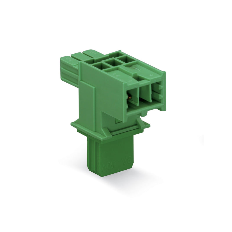 WAGO - Kompaktverteiler für steckbare Gebäudeinstallation T-Verteiler 2-polig 893-1606 Kod. E,grün − 25 Stück