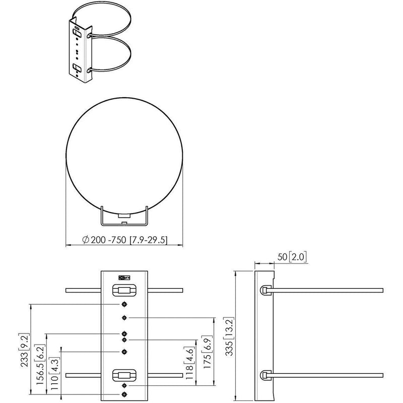 Vogels - Zubehör/Ersatzteile für Unterhaltungselektronik Säulenadapter PFA9145 sw f.PFW1000/2000/3030