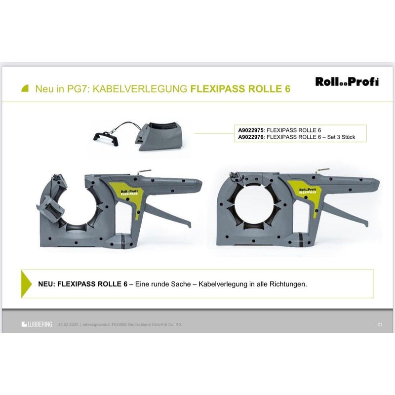 Lübbering - Zubehör/Ersatzteile für Kabelabroller FLEXIPASS ROLLE 6-Set 3 St A9022976(VE3) Roll..Profi Zubehör