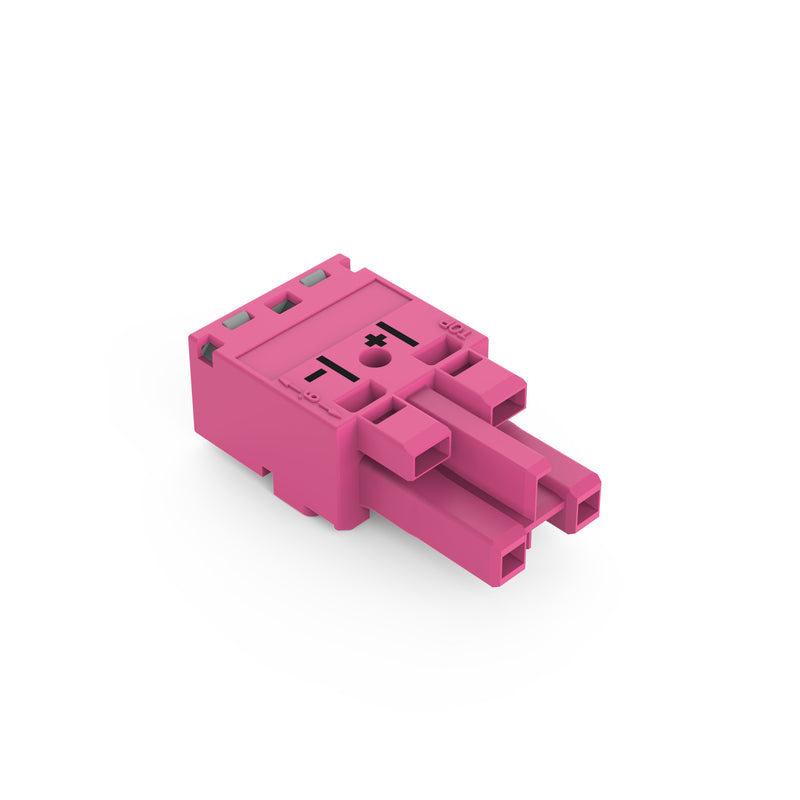 WAGO - Steckverbinder für steckbare Gebäudeinstallation Buchse 2-polig 770-282/080-000 Kod. B,pink − 100 Stück