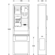 uesa - Zähler-Komplettschrank Zähleranschlusssäule ZAS-1-S SW Heidelbe. 1850x590x320mm