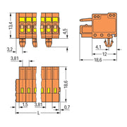 WAGO - Kabelsteckverbinder für Leiterplattensteckverbinder 1-Leiter-Federleiste 734-219/008-000 CAGECLAMP,1,5 mm²,or − 25 Stück
