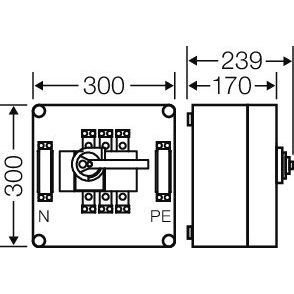 Hensel - Lasttrennschalter Lastschaltergehäuse Mi 7256 160A 3p.+PE+N