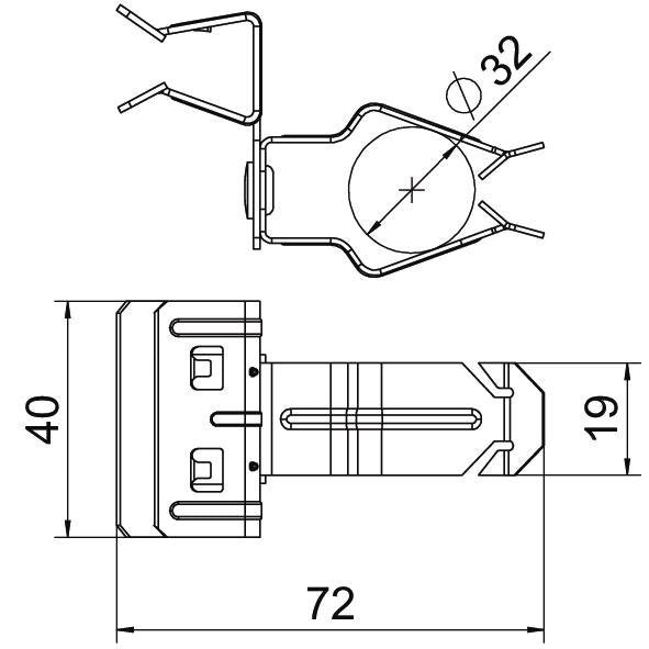 OBO Bettermann - Befestigungsklammer Trägerklammer SCHPO 10-15 D32 m.Rohraufnahme 32mm − 50 Stück