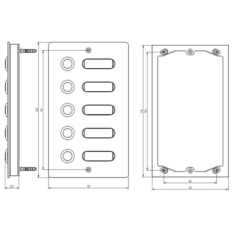 Grothe - Klingeldrücker Etagenplatte ETA 505 V2A AP V2A 505