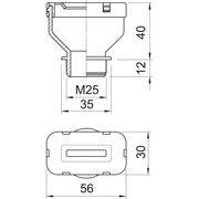 OBO Bettermann - Kabelverschraubung Flachkabelverschraubung 106 FL M25 8 33 f.Fl.Kabel6-8 − 25 Stück