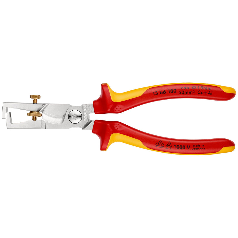 Knipex - Kabelschere VDE Kabelschere 13 66 180 180mm, m.Abisolierf