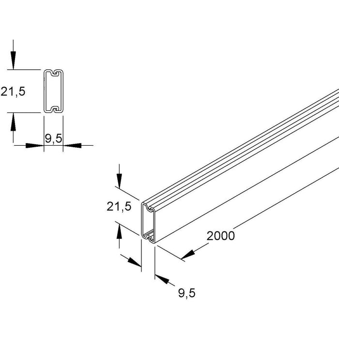 HKL - Leitungsführungskanal Kanal lgr HKL1022.8 ohne Trennwand − 110 Meter
