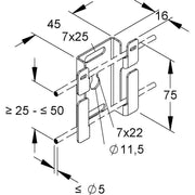 Niedax - Montageplatte für Kabeltragsystem Montagebügel GRMB 50 E3