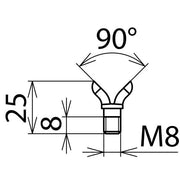 DEHN - Zubehör/Ersatzteile für Sicherheitsgeräte V-Elektrode EL M8 V PHE PHV ab 3kV B 22mm