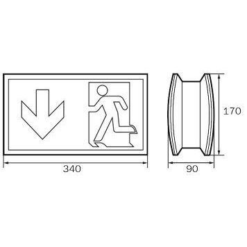 RP-Technik - Sicherheitsleuchte LED-Rettungszeichenleuchte KCD013WL-IP64 EB + WL/3h
