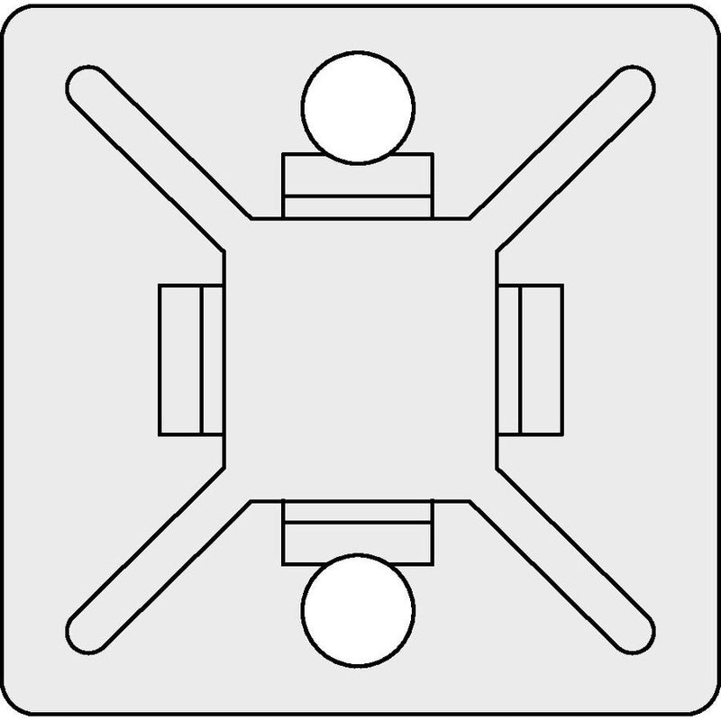 HellermannTyton - Befestigungssockel und -element für Kabelbinder Befestigungssockel MB-5 A − 100 Stück