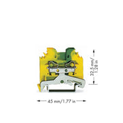 WAGO - Schutzleiter-Reihenklemme Schutzleiterklemme 281-107 0,08-4qmm gn/gelb