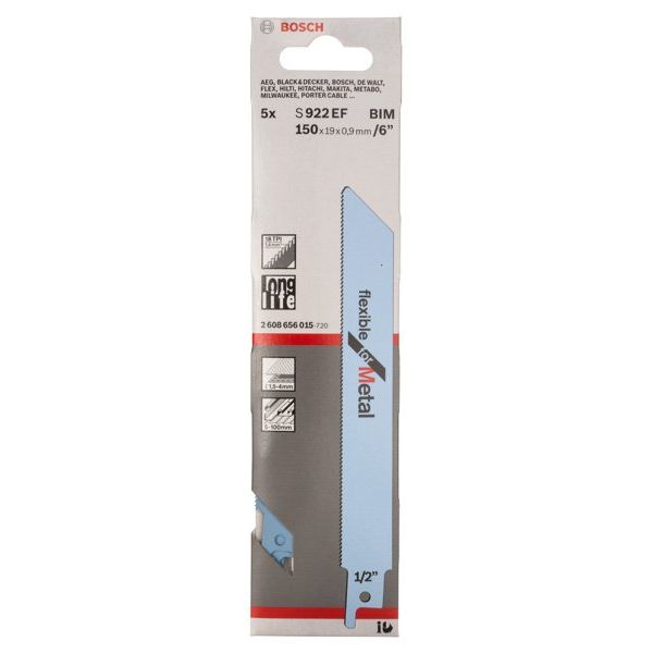 Bosch - Säbelsägeblatt Flexible for 2608656015 Metal, 5er-Pack