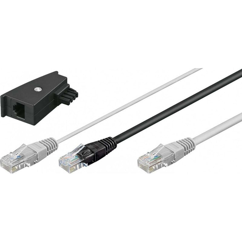 Goobay - Kommunikationstechnik-Adapter TAE Adapter F-RJ45Fritzbox 95286 3m,sw/gr,St/St