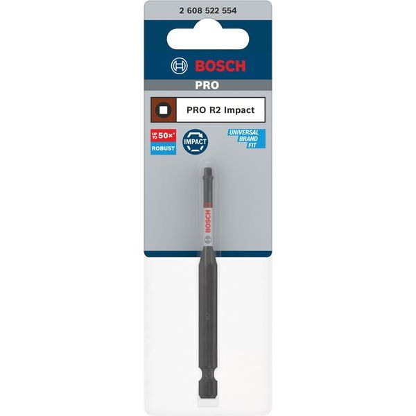 Bosch - Bit PRO Robertson Impact 2608522554 Bit, R2, 90 mm
