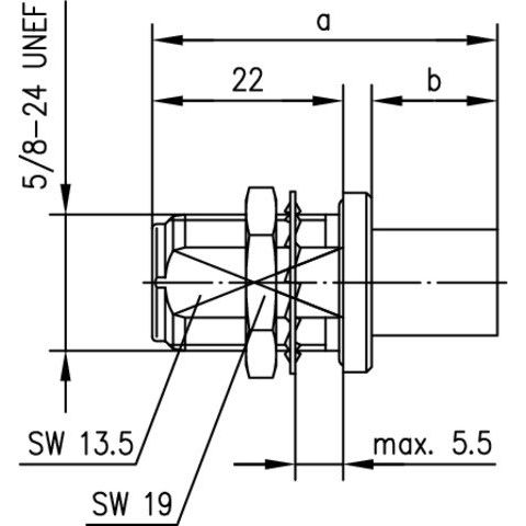Telegärtner - Koax-Steckverbinder N-Kabeleinbaubuchse 100024000 cr/cr, RG214/U