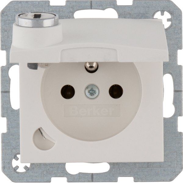 Berker - Steckdose m. Erdstift 6765111909 polarweiß matt