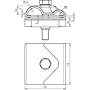 DEHN - Verbinder für Blitzschutz Maxi-MV-Klemme St/bla MMVK R16 R25 STBL f. Rd 8-16/15-25mm