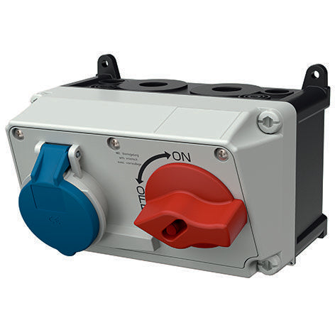 Mennekes - CEE-Steckdose abschaltbar, abgesichert (IEC 60309) Wanddose DUO 7612 32A,3p,6h,230V,IP44