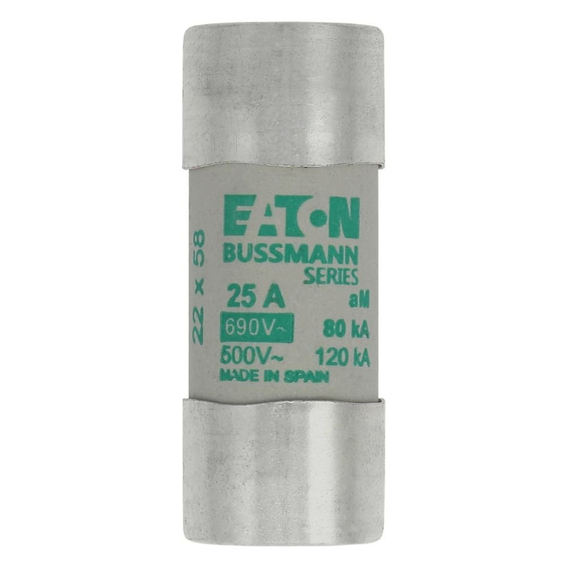 Eaton - Zylindrische Sicherung Sicherungseinsatz Nieders. CYLINDRICA#C22M25 25A AC 690V 80kA − 10 Stück