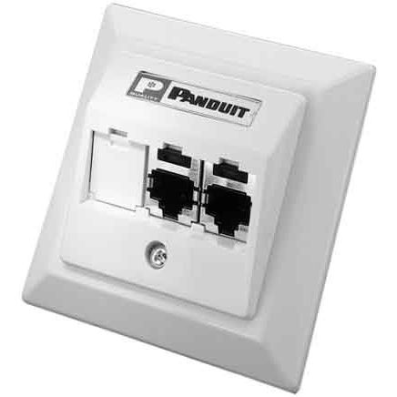Panduit - Kommunikationsanschlussdose Kupfer Faceplate Kit CS2P6XTGAW 3Port, STP 80x80