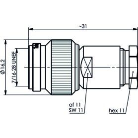 Telegärtner - Koax-Steckverbinder TNC-Kabelstecker 100023734 50Ohm