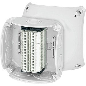 Hensel - Dose, Gehäuse für Montage auf der Wand/Decke Reihenklemmenkasten RK 0614 T 1,5-4qmm, 14 Klemmen − 1 Stück by Hensel
