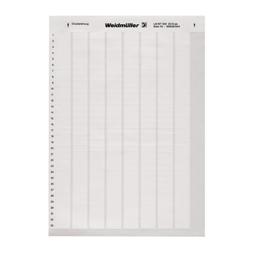 Weidmüller - Kennzeichnungsmaterial Gerätemarkierer LM MT300 20X8 WS − 10 Stück
