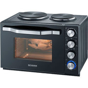 Severin - Tischbackofen/Backgrill Toastofen m.Kochplatten TO 2074 sw/eds-geb. 2500W,30l