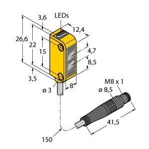 Turck - Reflexions-Lichtschranke Opto Sensor Q12AP6LVQ3 Lichtschranke − 1 Stück