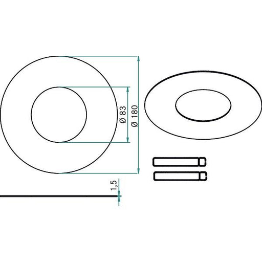 Brumberg Leuchten - Mechanisches Zubehör/Ersatzteile für Leuchten Reduzierring 81009020 Außen-Durchm. 180mm