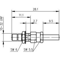 Telegärtner - Koax-Steckverbinder SMB-Kabeleinbaustecker cr 100024843 AU, RG174/U,188A/U − 5 Stück