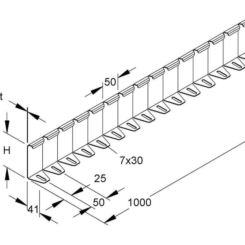 Niedax - Trennwand für Kabeltragsystem Trennsteg RTSQF 100-1.5/1000 S 98x1000mm