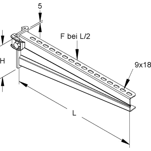 Rico - Ausleger für Kabeltragsystem Ausleger 16B8-600-W 600mm 5,0kN − 1 Stück by Rico
