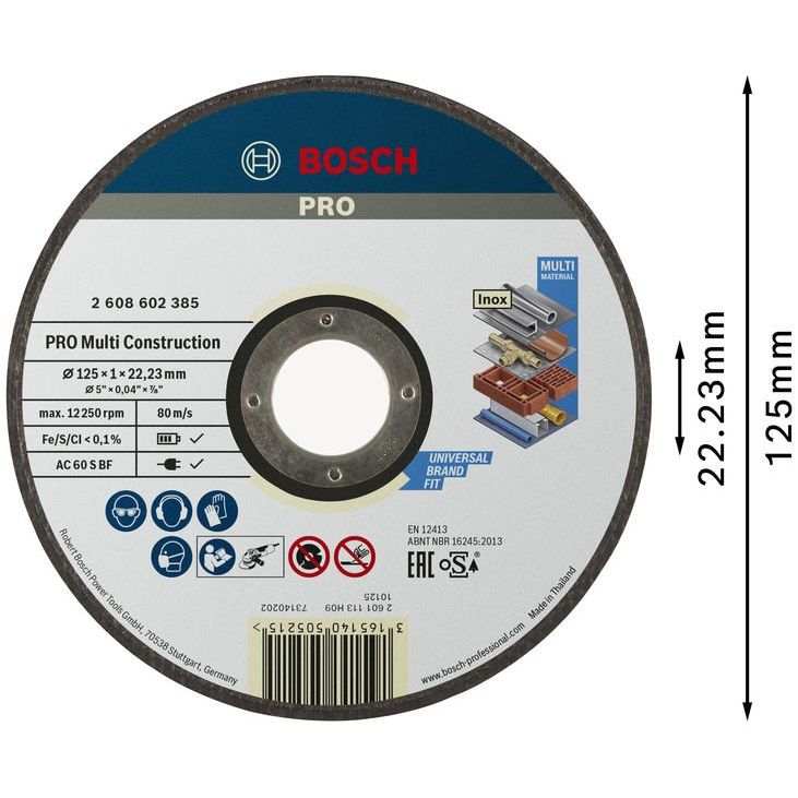 Bosch - Trenn-/Schleifscheibe PRO Multi Material 2608602385 Trennscheibe 125 x 1