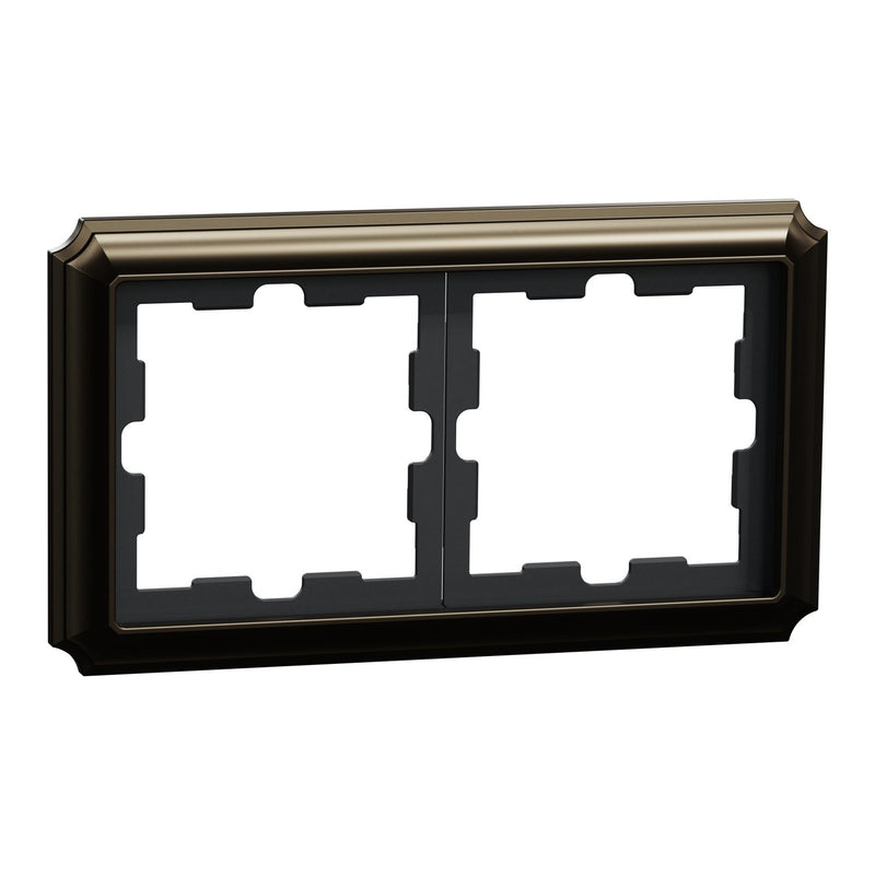 Merten - Abdeckrahmen D-Antik Metallrahmen MEG4020-4752 2-fach, Moccametalli