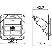 Metz Connect - Kommunikationsanschlussdose Kupfer Anschlussdose C6Amodul Upk 130B11D11102-E 1Port 180 Upk,rws − 10 Stück