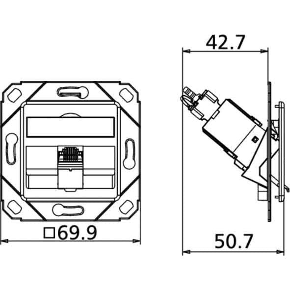 Metz Connect - Kommunikationsanschlussdose Kupfer Anschlussdose C6Amodul Upk 130B11D11102-E 1Port 180 Upk,rws − 10 Stück