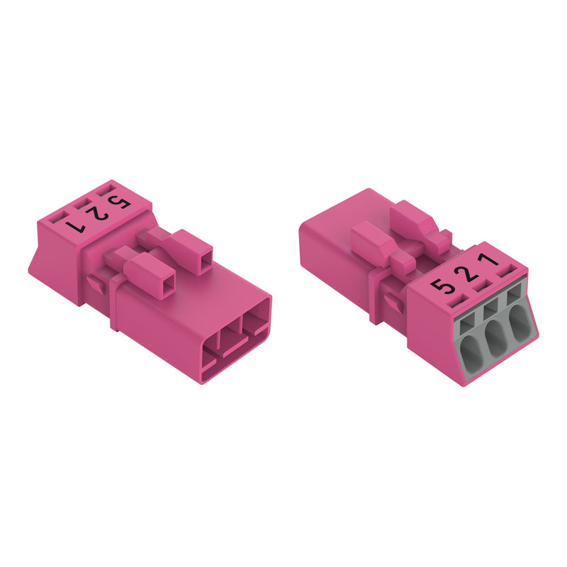 WAGO - Steckverbinder für steckbare Gebäudeinstallation Stecker 3-polig 890-293/081-000 pink − 50 Stück