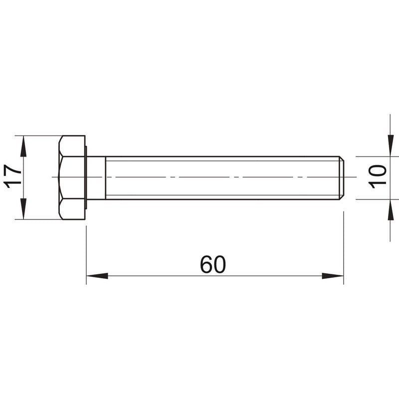 OBO Bettermann - Maschinenschraube/Bolzen Sechskantschraube SKS M10x60 ZL − 50 Stück