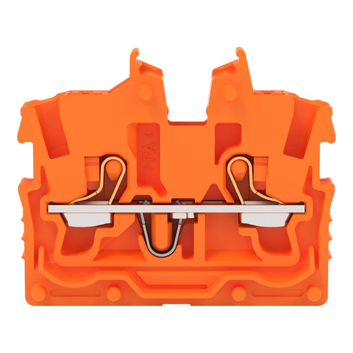 WAGO - Ein- und mehrpolige Klemmenleiste 2-Leiter-Mini-Durchgangsk. 2250-322 Drücker,1 mm²,orange − 100 Stück