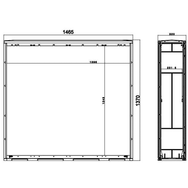 GSAB Elektrotechnik - Gehäuse/Schaltschrank (leer) Normkabelverteilerschrank 3S1300MDSPIMC HxBxT:1300x1465x320