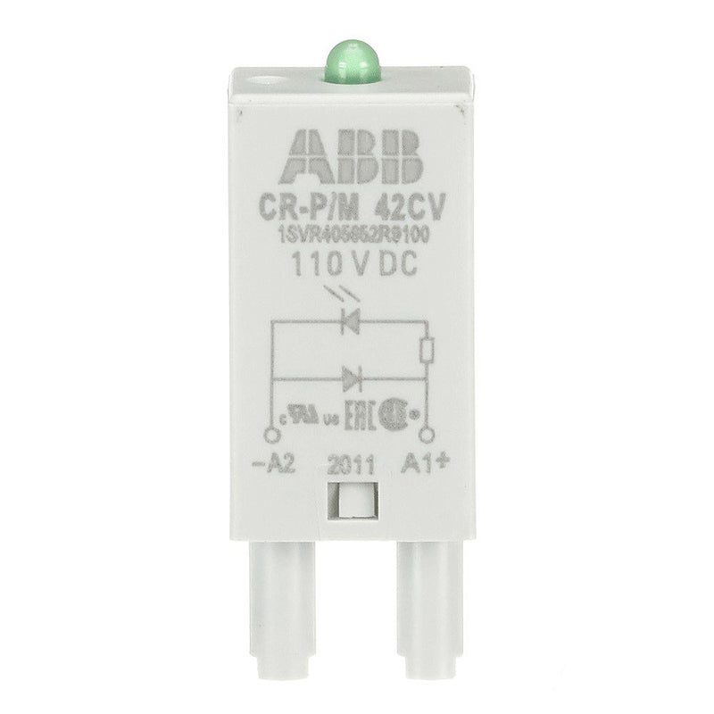 ABB Stotz S&J - Zubehör/Ersatzteile für Schaltrelais Steckmodul CR-P/M 42CV grün, 110VDC,A1+,A2- − 10 Stück