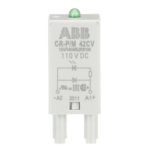 ABB Stotz S&J - Zubehör/Ersatzteile für Schaltrelais Steckmodul CR-P/M 42CV grün, 110VDC,A1+,A2- − 10 Stück