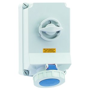 Bals Elektrotech - CEE-Steckdose abschaltbar, abgesichert (IEC 60309) Wandsteckdose abschaltbar 16606 verriegelt 63A 3p 2