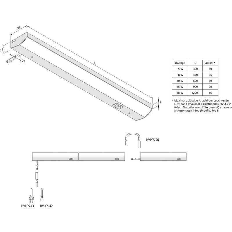 Hera - Decken-/Wandleuchte LED-Unterbauleuchte 20202580203 ModuLite F600mm nw