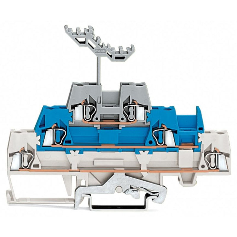 WAGO - Schutzleiter-Reihenklemme Dreistockklemme 280-558 2,5mm²,ws/bl/gr − 40 Stück