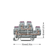 WAGO - Durchgangs-Reihenklemme Doppelstockklemme 870-508 0,08-2,4mmq grau L
