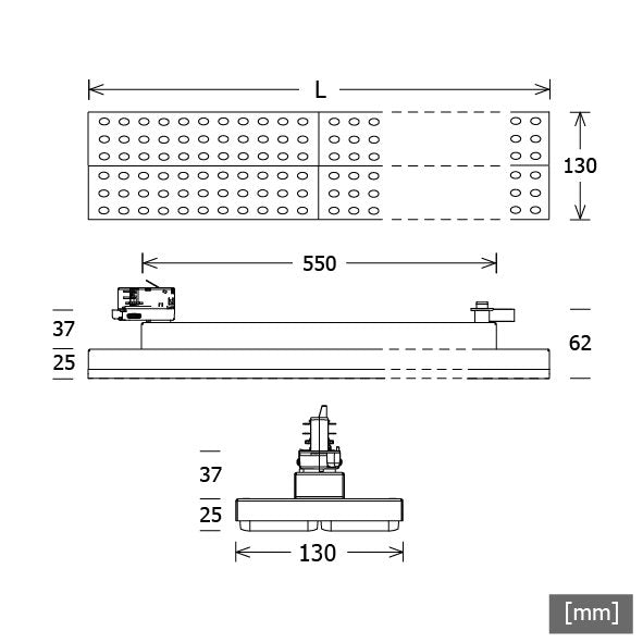LTS Licht&Leuchten - Decken-/Wandleuchte LED-Stromschienenleuchte LUZ-T23 105.830.BWws 830, ws